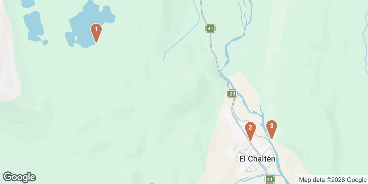 Day 7 on a map: 1. Mirador Laguna Capri, 2. Chalteños, Alfajores Y Dulces Artesanales, 3. Paredon Viewpoint Trail